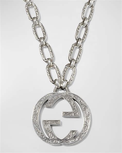 gucci gold men's necklace|gucci interlocking g necklace men's.